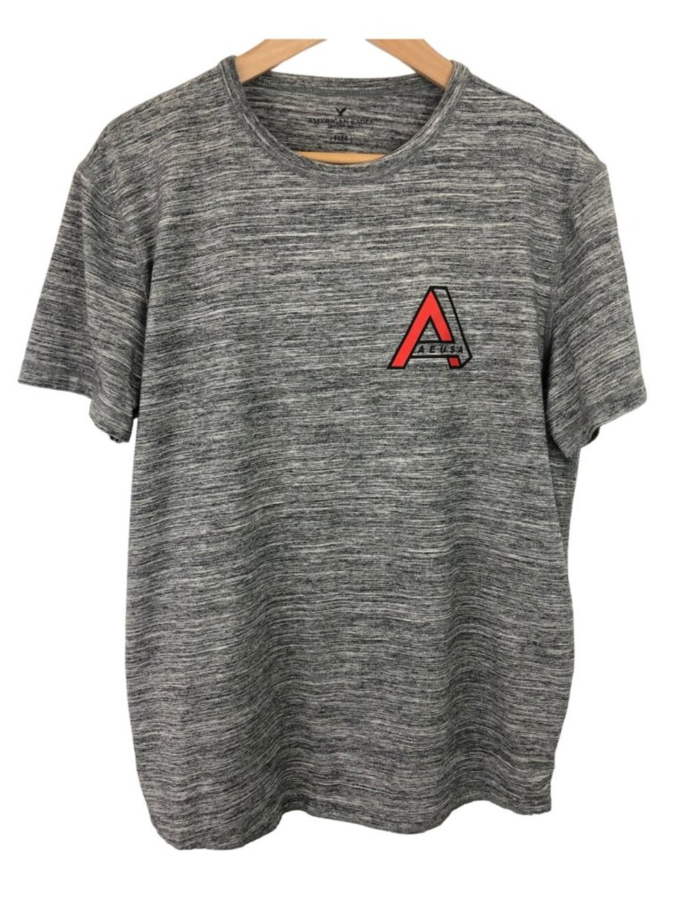 American Eagle Outfitters AEUSA Flex Shirt Mens Large Crew Neck Short Sleeve